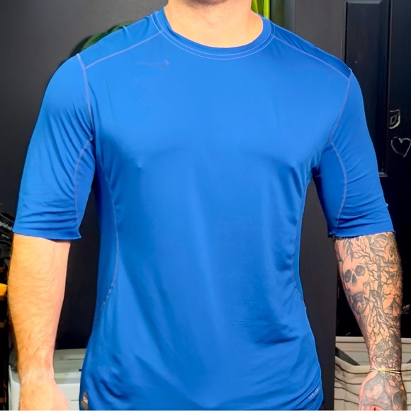 Nike Dri-Fit Blue Performance Shirt | Size XL | Modified Sleeves - Picture 1 of 5